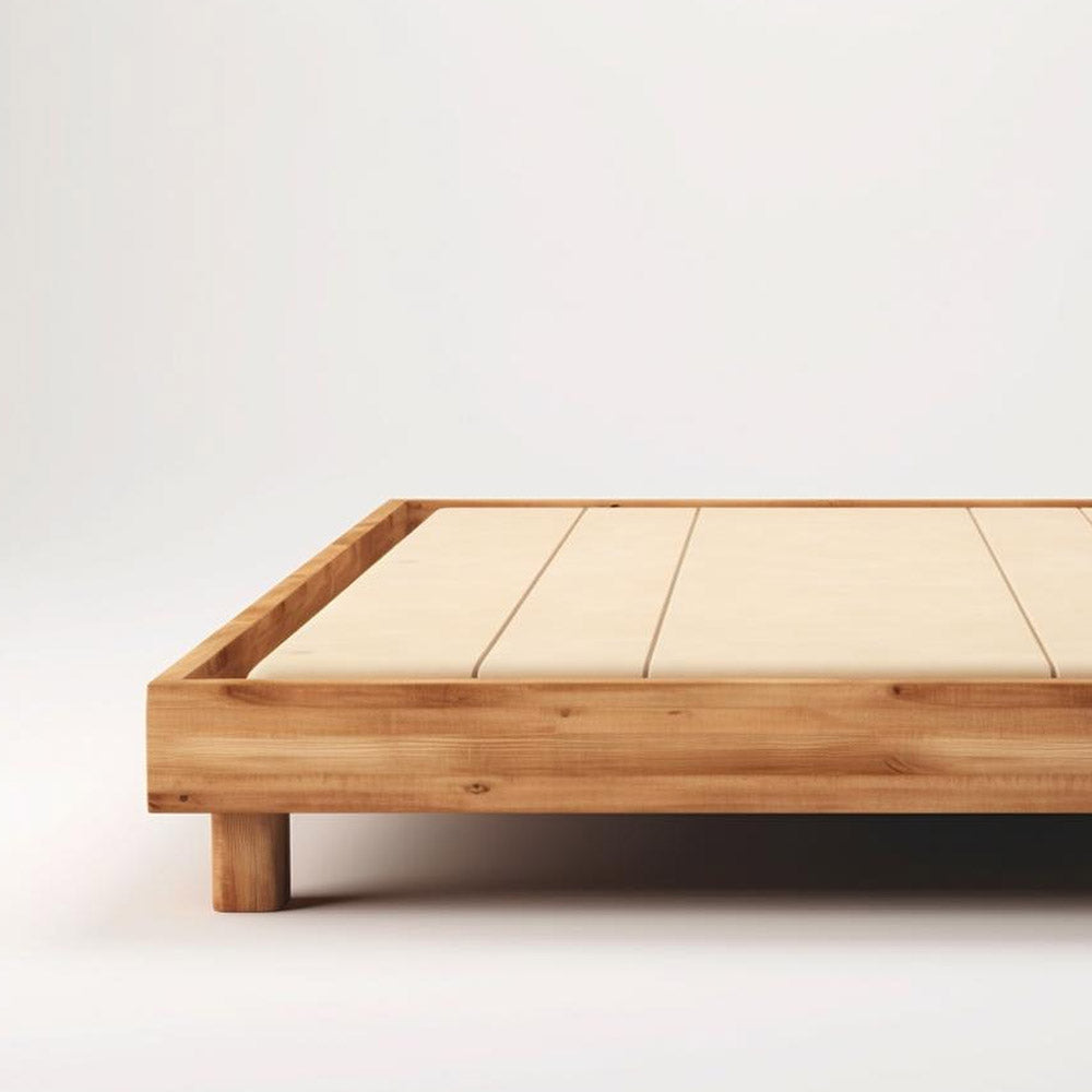 Wooden Bed Square Corner